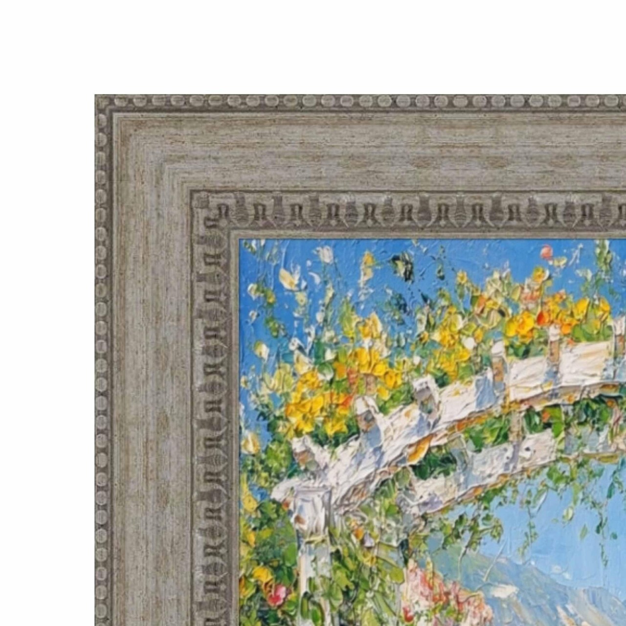 Vintage Silver – Wide 11x14 Ornate Beaded Traditional Wall Picture Frame